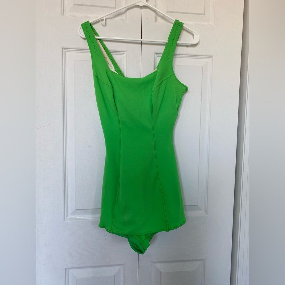 1960s/50s One Piece Lime Green Swimsuit